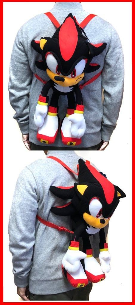 Brand NEW! Shadow From Sonic The Hedgehog Novelty Plush Backpack/Zippered Pouch For Everyday Use/Parties/Gaming/Toys/Birthday Gifts/Holiday Gifts