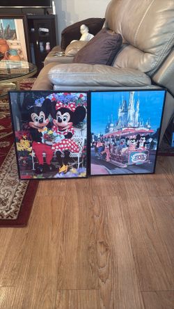 Disneyland- Mickey And Minnie Mouse Framed Picture