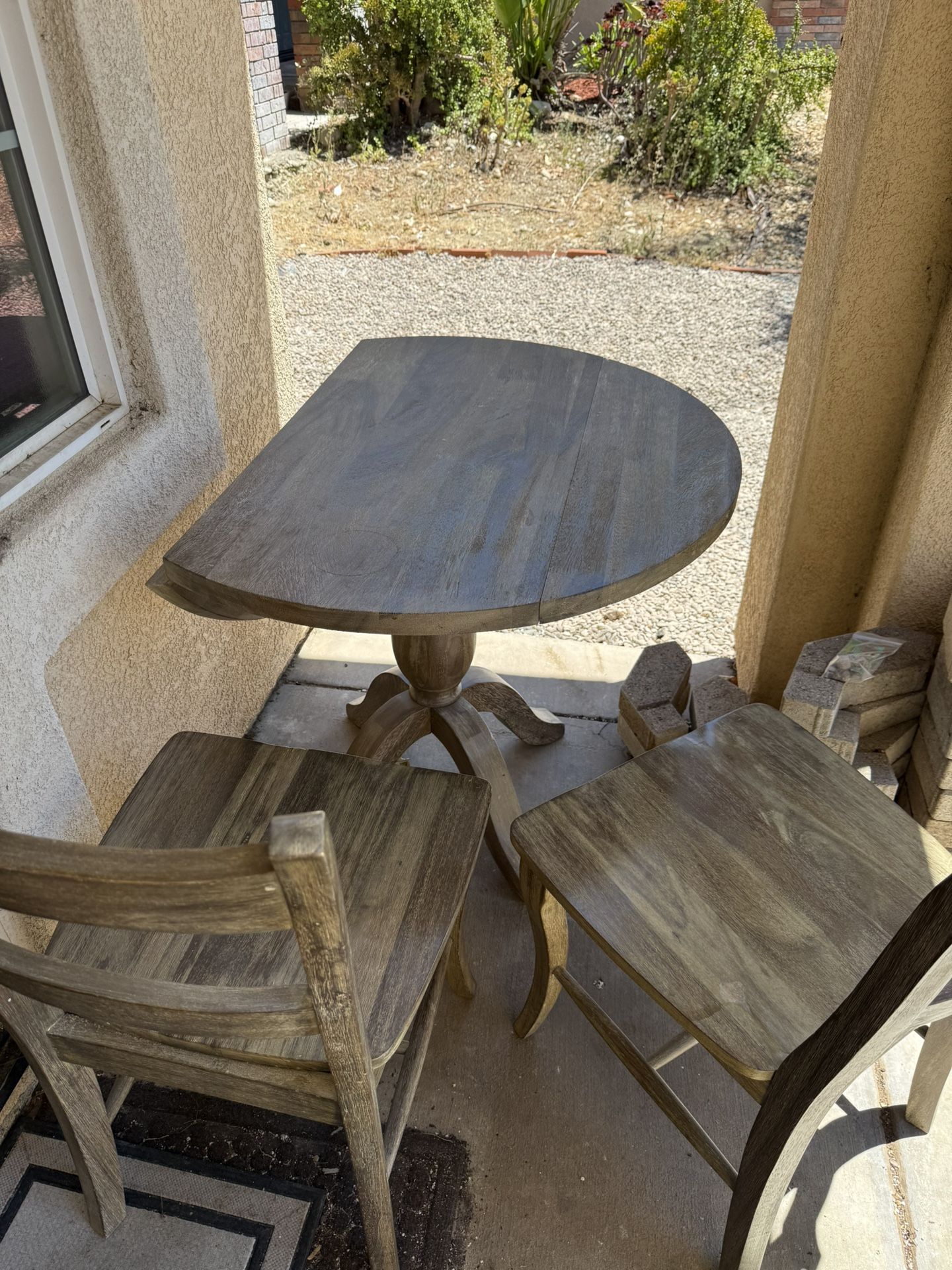World Market Wood Table and 2 Chairs