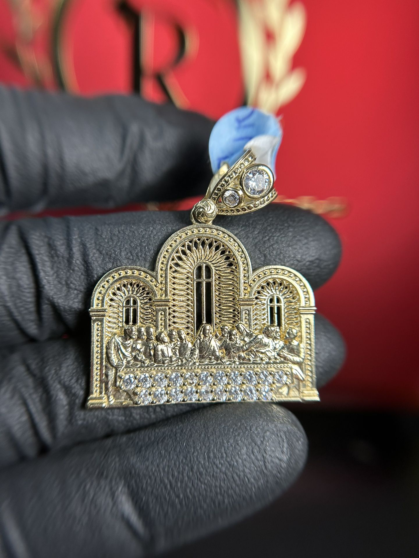 14K YELLOW GOLD LAST SUPPER CHARM 