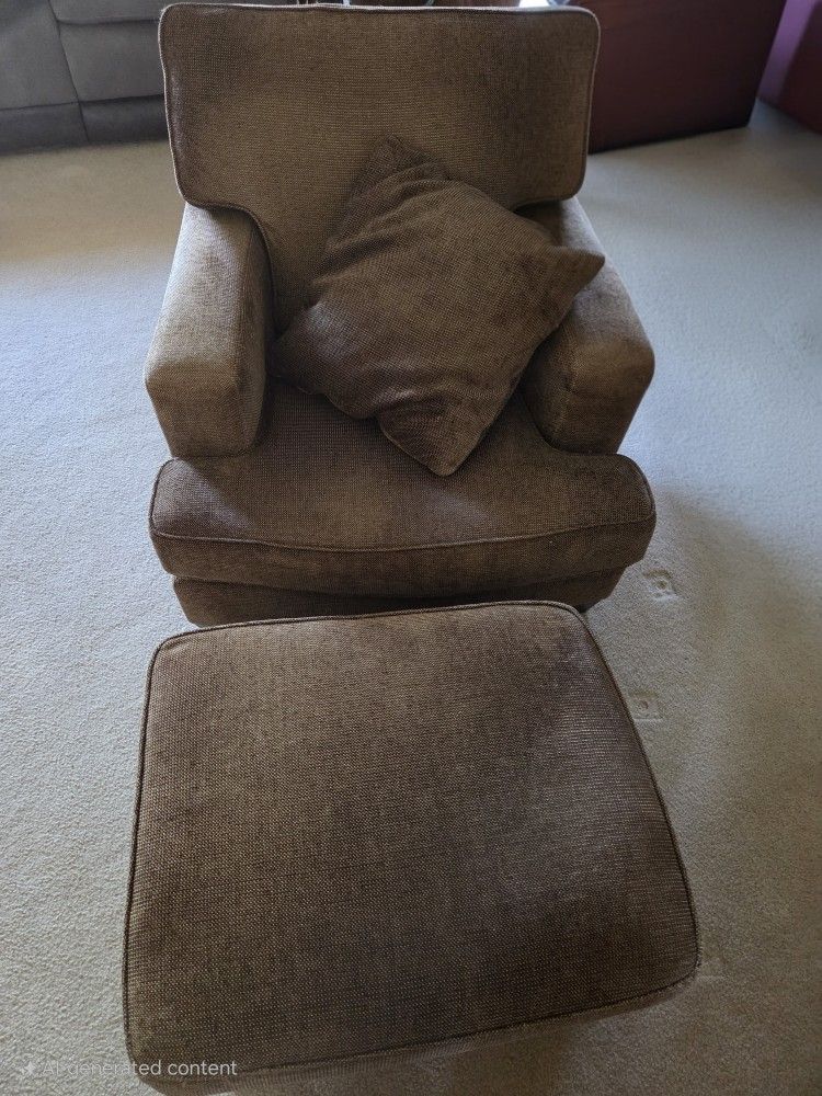 2 Chairs With 1 Footstool