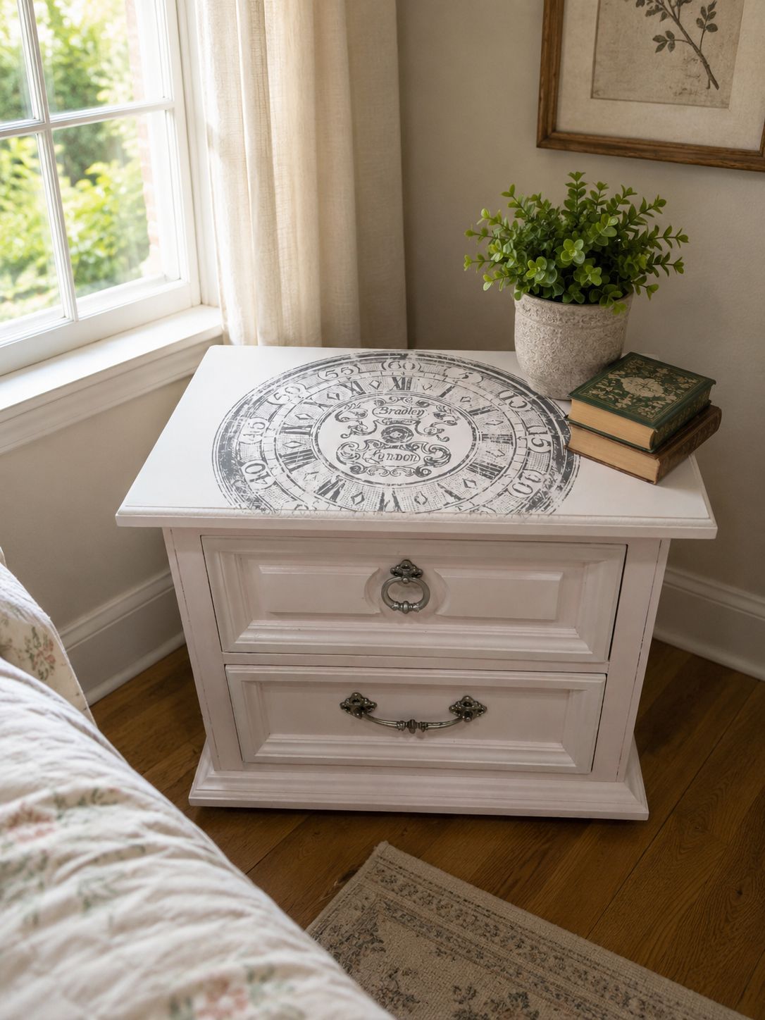 Farmhouse Shabby Chic Vintage Nightstand or Table