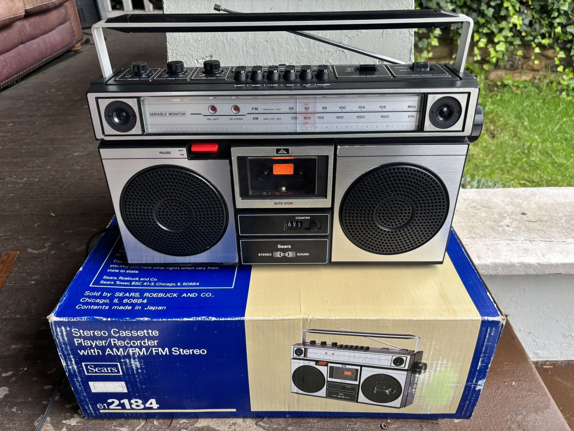Sears Boombox Boom Box Stereo Cassette Radio Ghetto Blaster