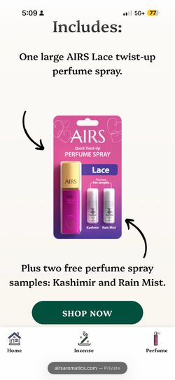 Airs quick twist up perfume spray