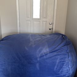 Oversized Blue Microfiber Bean Bag - Comfort for the Whole Family 7ft