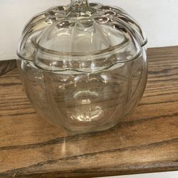 Cute Glass Pumpkin Jar for candy, Dog Treats or anything