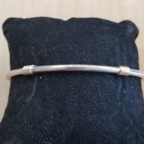 Sterling Silver and 18kt. Cuff Bracelet