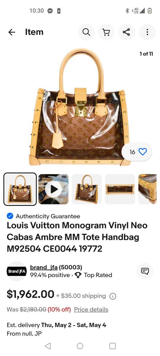 Louis Vuitton Hand Bag Used once