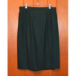 Vintage Worthington Emerald Wool Skirt Green Size 14 Elastic Waist