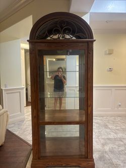 Wood and Glass Curio Display Cabinet