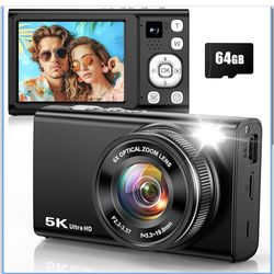 🔥Brand new 🔥 5K 96MP Digital Camera for Photography with 6X Optical Zoom,2026 Upgraded Autofocus Vlogging Camera for YouTube with Dual Lens, 64GB Ca