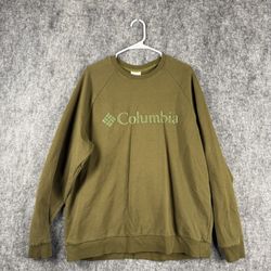 Columbia Men’s Crewneck Sweatshirt Olive Green Size XL Logo Pullover