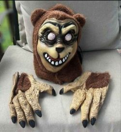 Scary Bear Halloween Costume Mask And Gloves