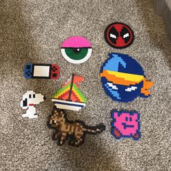 Assorted Perler Beads Deadpool, Snoopy, Kirby, Ninja And More