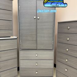 Tall Wardrobe Grey Ropero New Nuevo Closet Armoire 