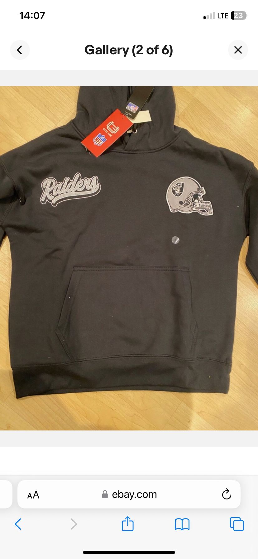 Raiders Hoodie Jacket Size Small