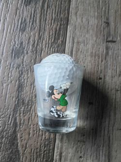 Disney World Resort  Mickey Mouse Shot Glass & Golf Ball   BRAND NEW
