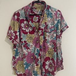 Secret Treasures Pink/Blue/Yellow Floral Pajama Set