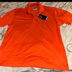 Mens polo pga tour golf shirt orange xl new