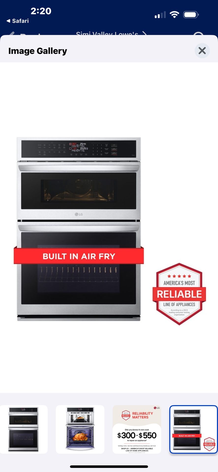 NEW LG ❤️ AIR FRY❤️ 30”ELECTRIC CONVECTION OVEN MICROWAVE COMBO WITH A FACTORY WARRANTY 8/10/24.