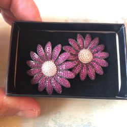 Ruby gemstone earrings 925 sterling silver