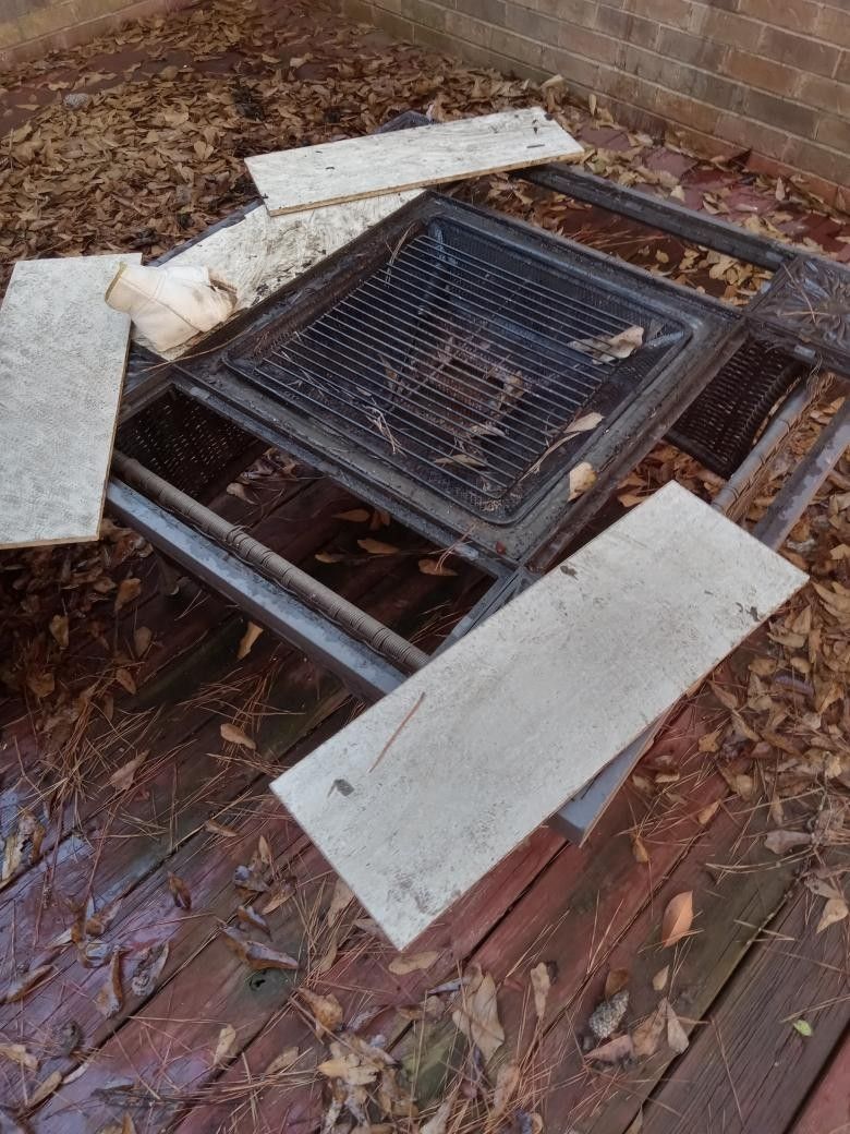 Outside Table With Firepit In Middle 