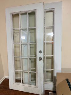 Pair of 15-Lite STEEL Patio French Door Slabs (34.5" x 77")
