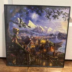 Disney Thomas Kinkade Pinocchio Wishes Upon A Star- FRAMED CALENDAR PRINT