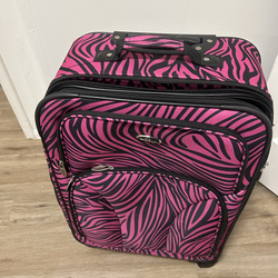 Suitcase (Pink Zebra print)
