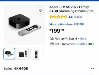 Apple TV 4K 3rd Gen 64GB Streaming Device