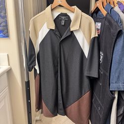 Men’s jersey button up, tried it on New # without tags