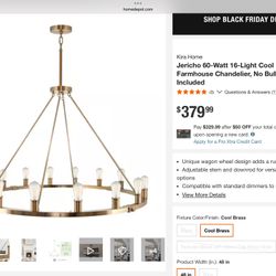 Kira Home Decorators Collection Samantha 60-Watt 6-Light LED Brass Chandelier