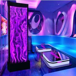 Large 6' Tall Full Color LED Lighting Bubble Wall Floor Panel Display w/ Pump