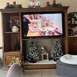 Solid Oak Entertainment Center