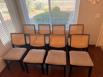 Set of 8 Cane Back Dining Chairs