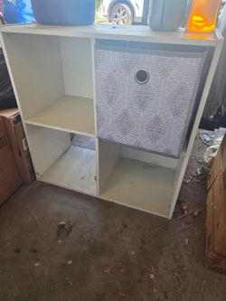 white 4-cube storage organizer