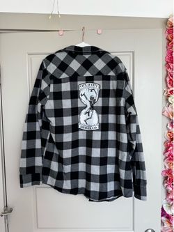 BB Plaid Long Sleeve with Skeleton Design