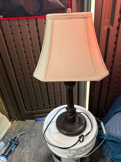 Wood Table nightstand Lamp with Shade