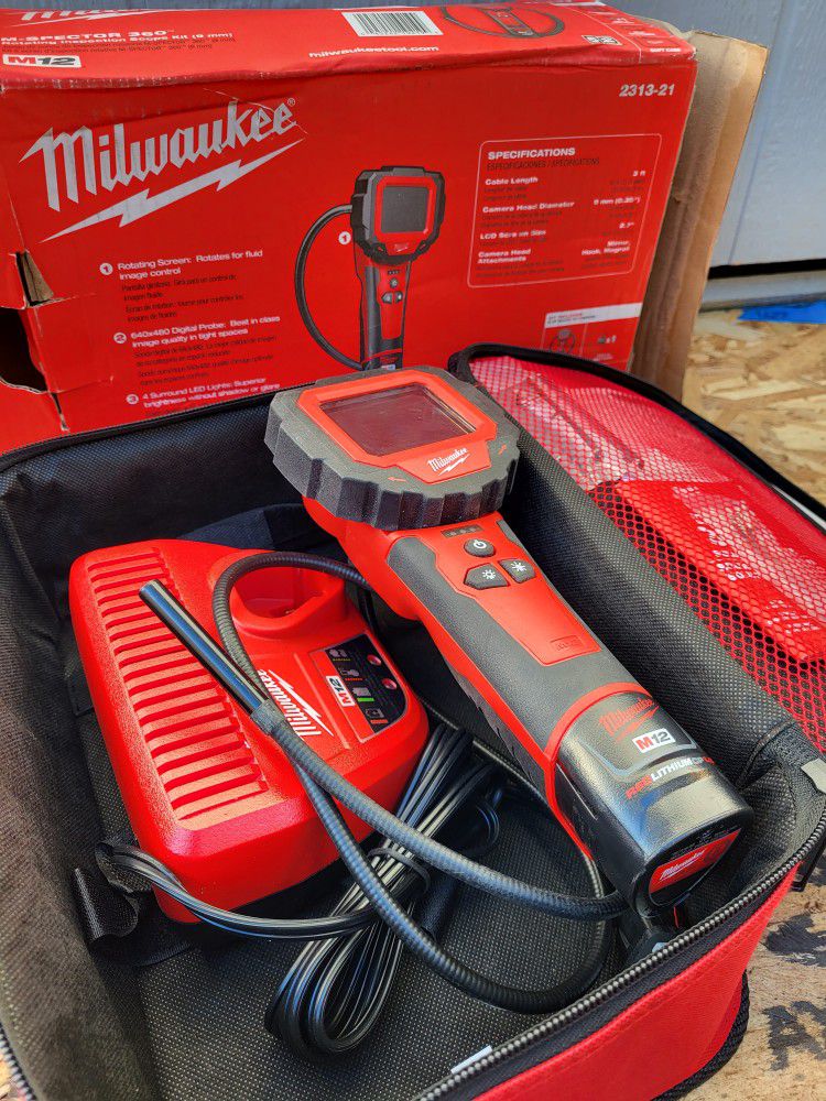 Milwaukee M12 12-Volt Lithium-Ion Cordless M-Spector 360-Degree Digital  Inspection Camera Kit with One 1.5 Ah Battery and Tool Bag for Sale in  Snohomish, WA OfferUp