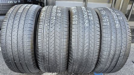 4 USED TIRES 255/45R20 BRIDGESTONE ALENZA SPORT RUN FLATS  w/80% Thread All 4 Installed $380