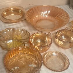 Lot Of Orange Depression Glass 