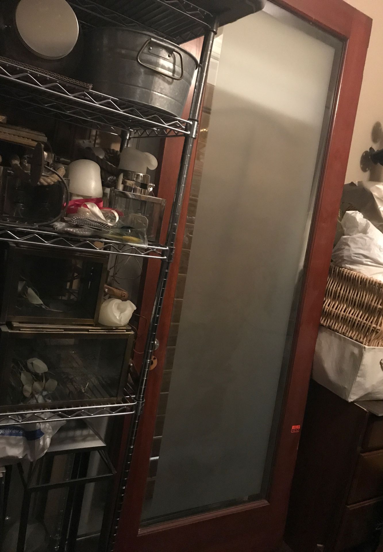 Interior glass  doors 95’ X 36’ Solid Wood Frame. These Are Heavy Doors