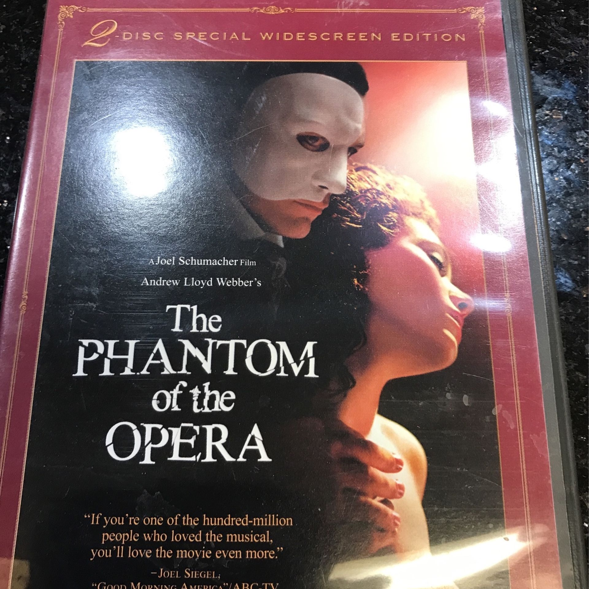 DVD Phantom Of The Opera Played 3 Times