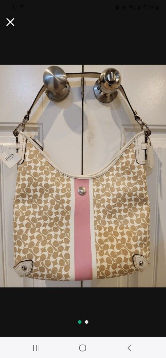 Coach Signature Hobo Shoulder Bag