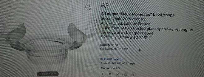 A Lalique "Deux Moineaux" bowl/coupe