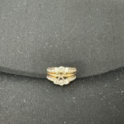 18YG Wedding Ring & Diamond Bracelet 3 ct tw Round 14K Yellow Gold Tennis Bracelet 