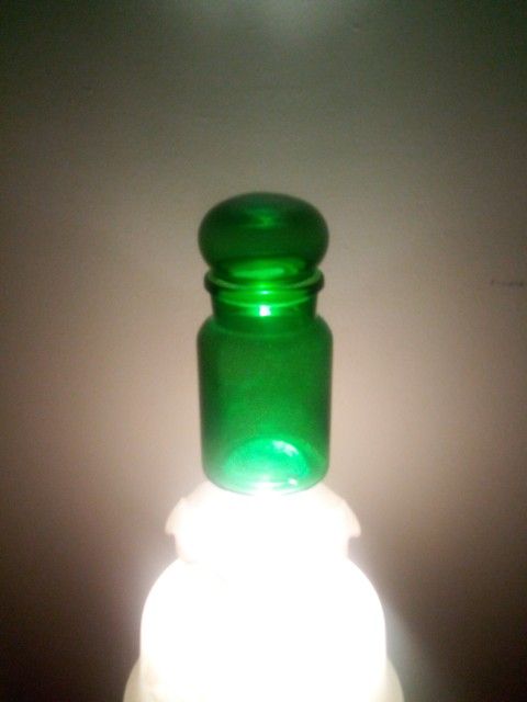 Vintage Green Glass Apothecary Jar