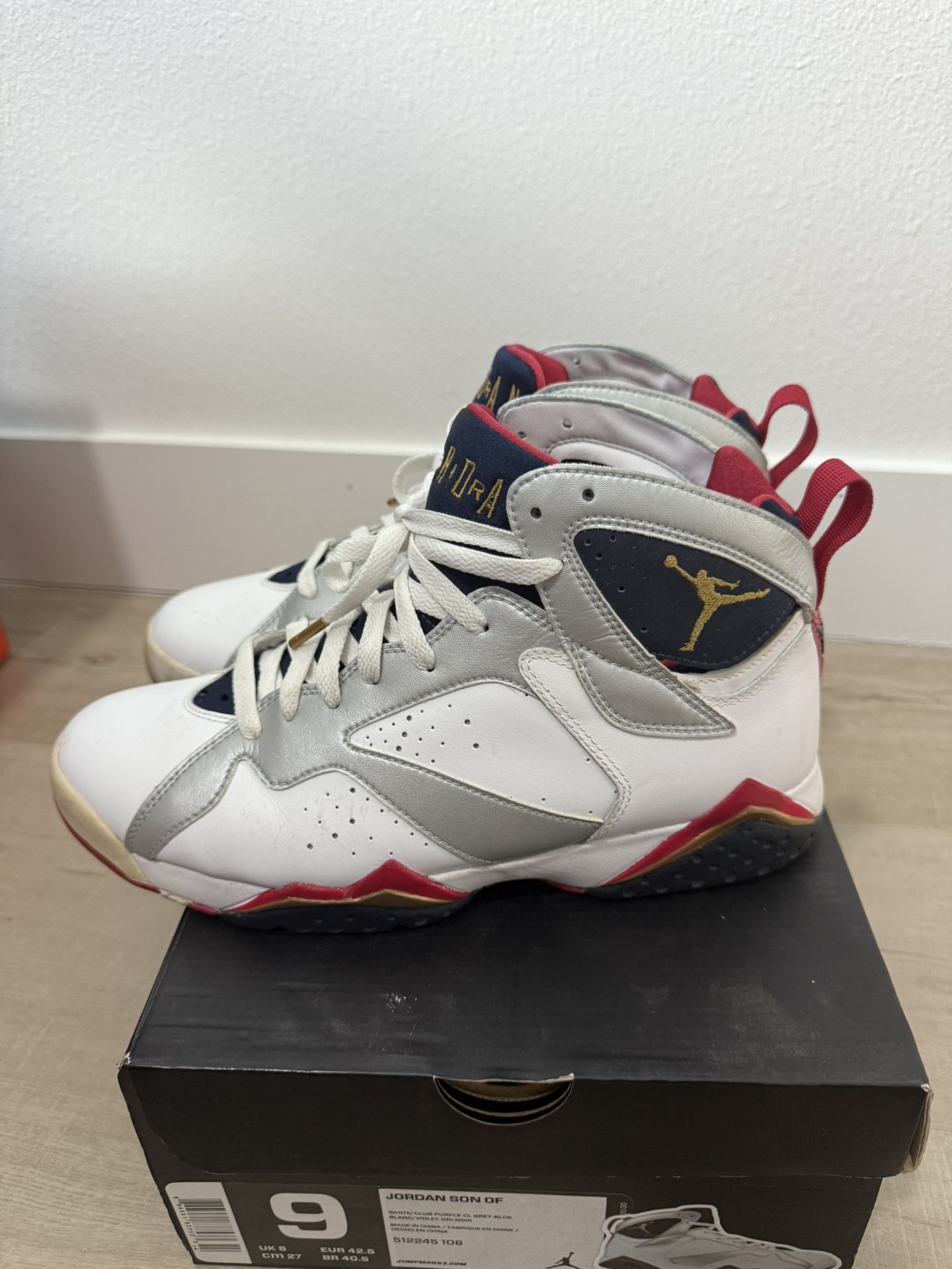 Air Jordan 7 Retro Olympic 2012 Sz 9