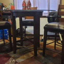 Kitchen Table, Glass, Brown, 