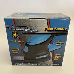 PowerGlide Palm Sander Corded Electric 120V Blue Black Palm Grip Design